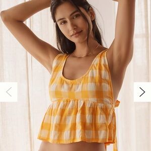 Orange Plaid Tank by Anthropologie